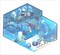 Beautiful Aquarium Sticker Scene, Isometric Room Stickers, Adorabilities
